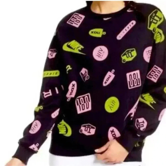 Nike air max printed crewneck sweatshirt size XSmall Blue Purple STREETWEAR - Picture 6 of 6